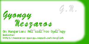 gyongy meszaros business card